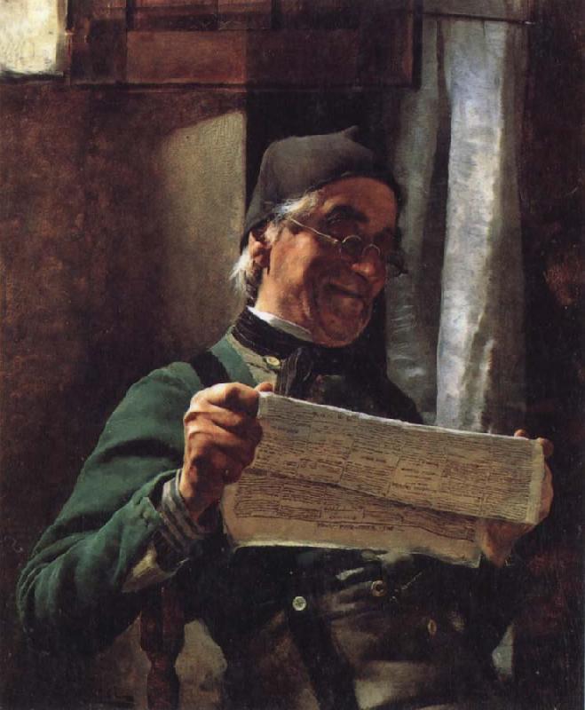 Tito Lessi Reading the Newpaper Germany oil painting art